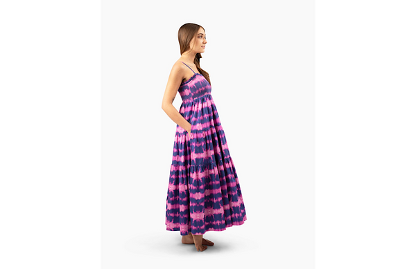 chinese dress ladies Worthy Threads Adult Tie Dye Dress - Blue
