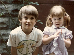 Jessica and her big brother as little kids