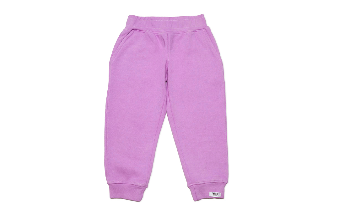 Kids garment dyed joggers in magenta pink purple