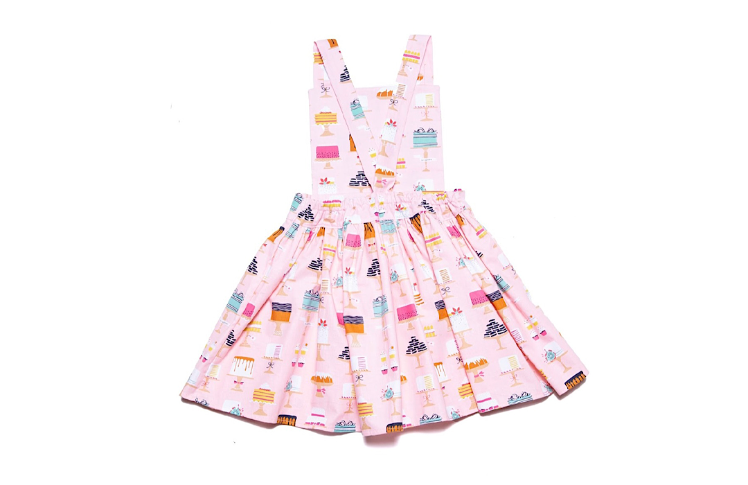 Girls Pinafore Dress in Cakes