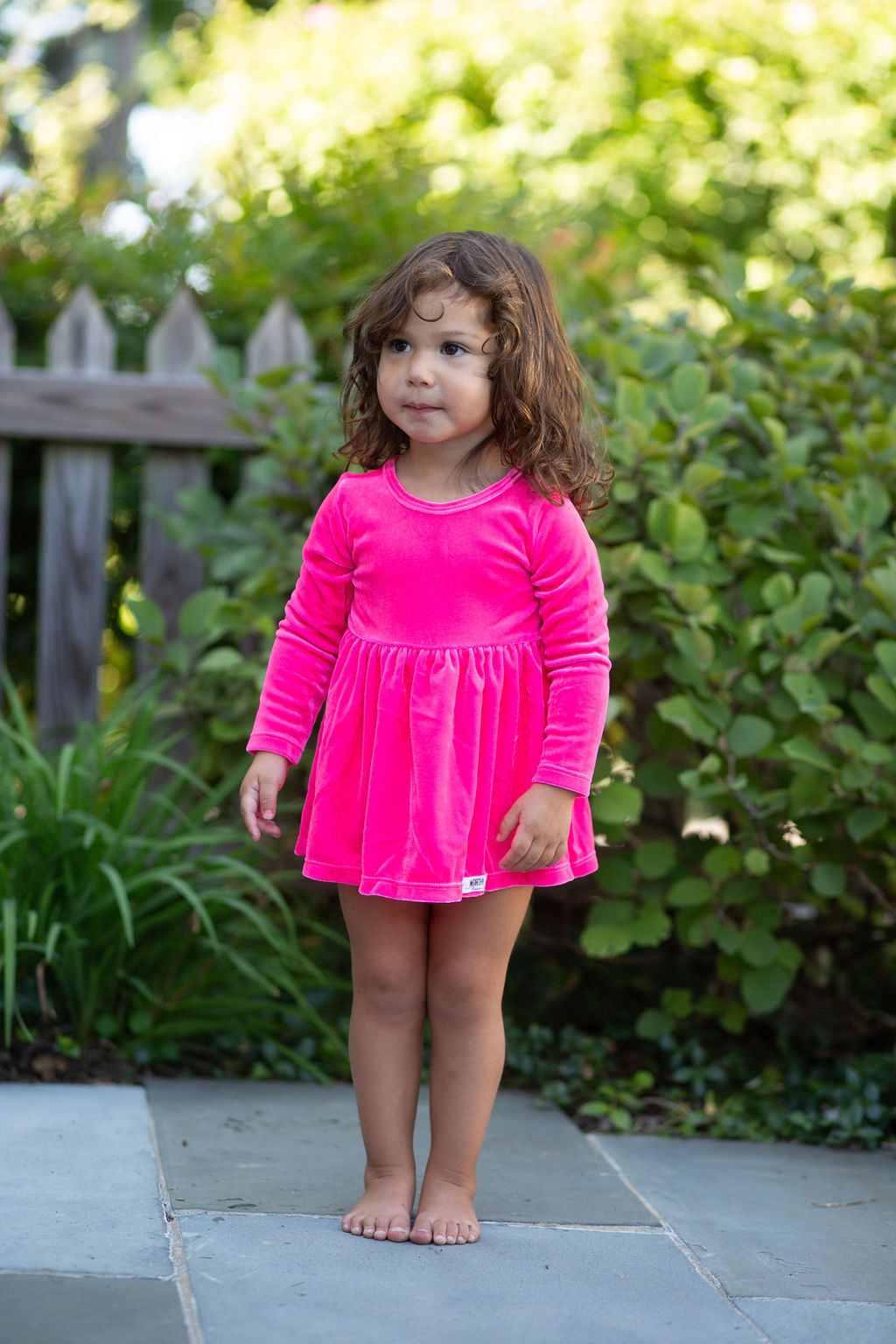 Worthy Threads Long Sleeve Bubble Romper In Hot Pink Velvet, 1.5-2Y Worthy Threads Long Sleeve Bubble Romper In Hot Pink Velvet, 1.5-2Y