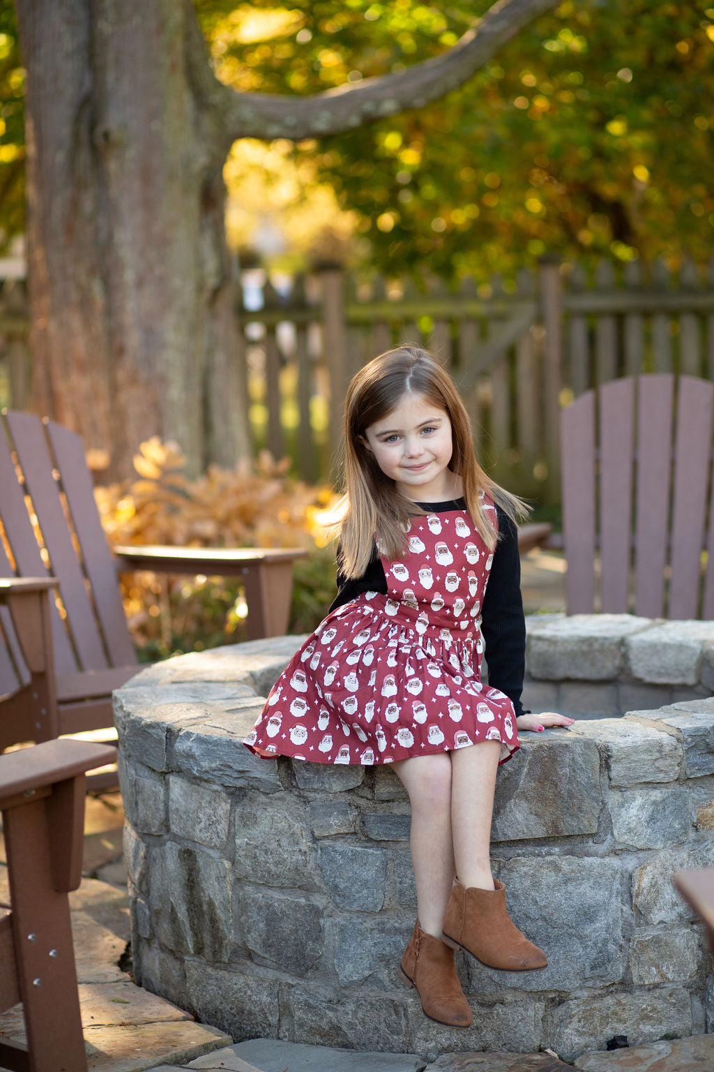 pinafore dress christmas Robin girls Christmas pinafore dress