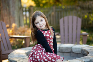 Toddler Christmas dress in red Santas 