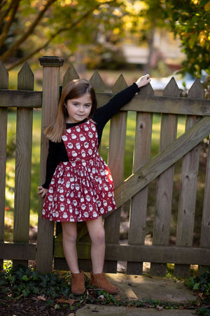 Model in red Santa’s christmas dress
