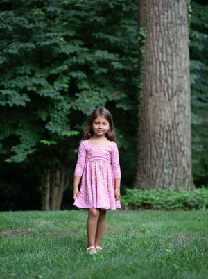 Christmas twirly dress two pack- toddler in pink candy cane print dress
