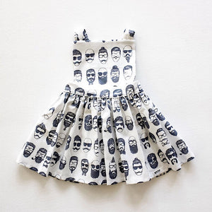 Baby toddler pinafore dress in hipster beatnik print, apron dress