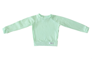 Kids lightweight raglan shirt in mint green