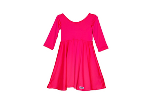 Twirly dress in neon pink