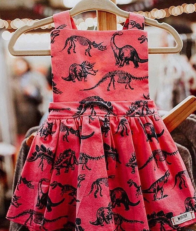 Baby Toddler Pinafore Dress in Dino Worthy Threads