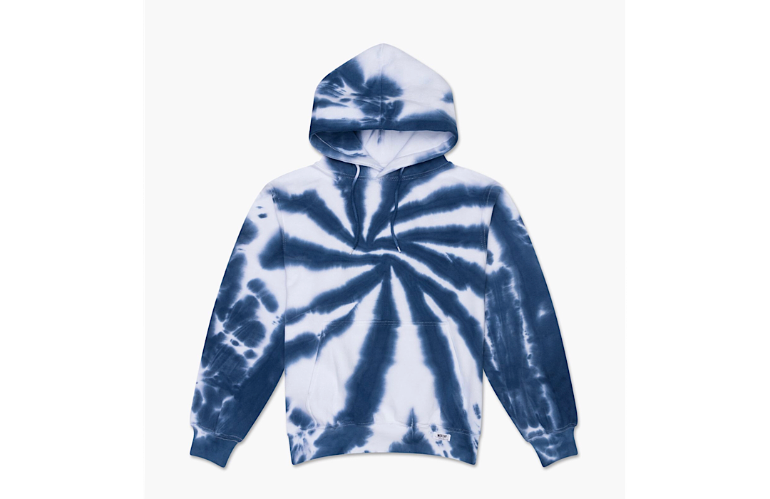 Adult tie dye hoodie in Sapphire.  Unique tie dye clothing by worthy threads clothing brand