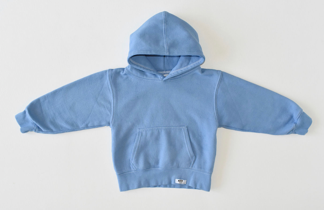 Kids hand dyed hoodie in blue: matching loungewear set