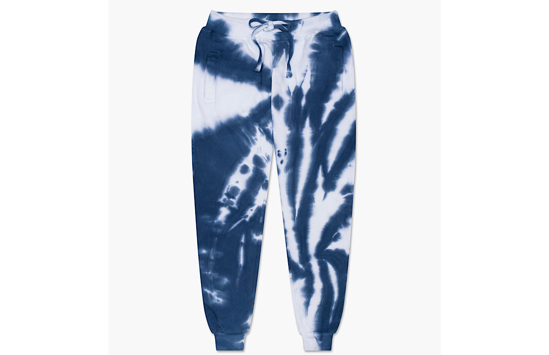 Adult tie dye joggers in sapphire.  Unique tie dye clothing by worthy threads clothing brand