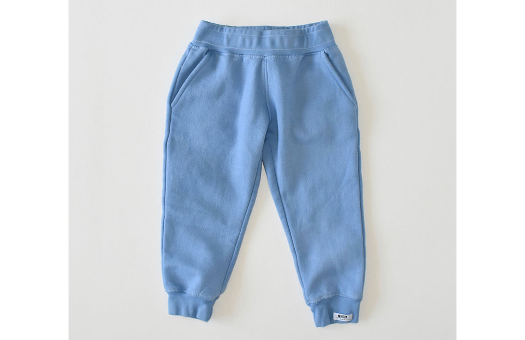 Kids hand dyed joggers in blue: matching loungewear set