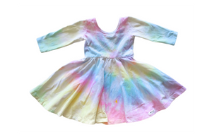 Girls Twirly Dress in Pastel tie dye