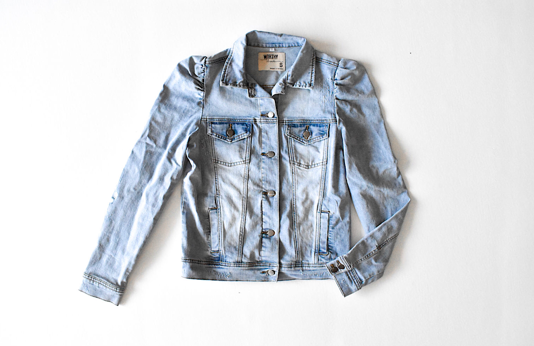 Adult Puff Sleeve Denim Jacket Worthy Threads