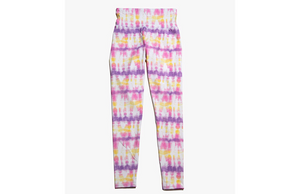 Leggings in Sunset tie dye: activewear in pink, purple and yellow