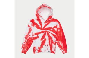 Christmas tie dye hoodie in candy cane red and white