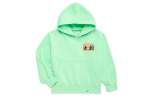 Kids green hoodie with boombox patch